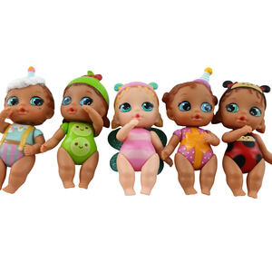 Lot of 5 Baby Born Suprise Big Eyes Costume Figures Mini Babies Series Toy Set